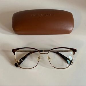 Longchamp Gold and Tortoise Glasses Frames with Case